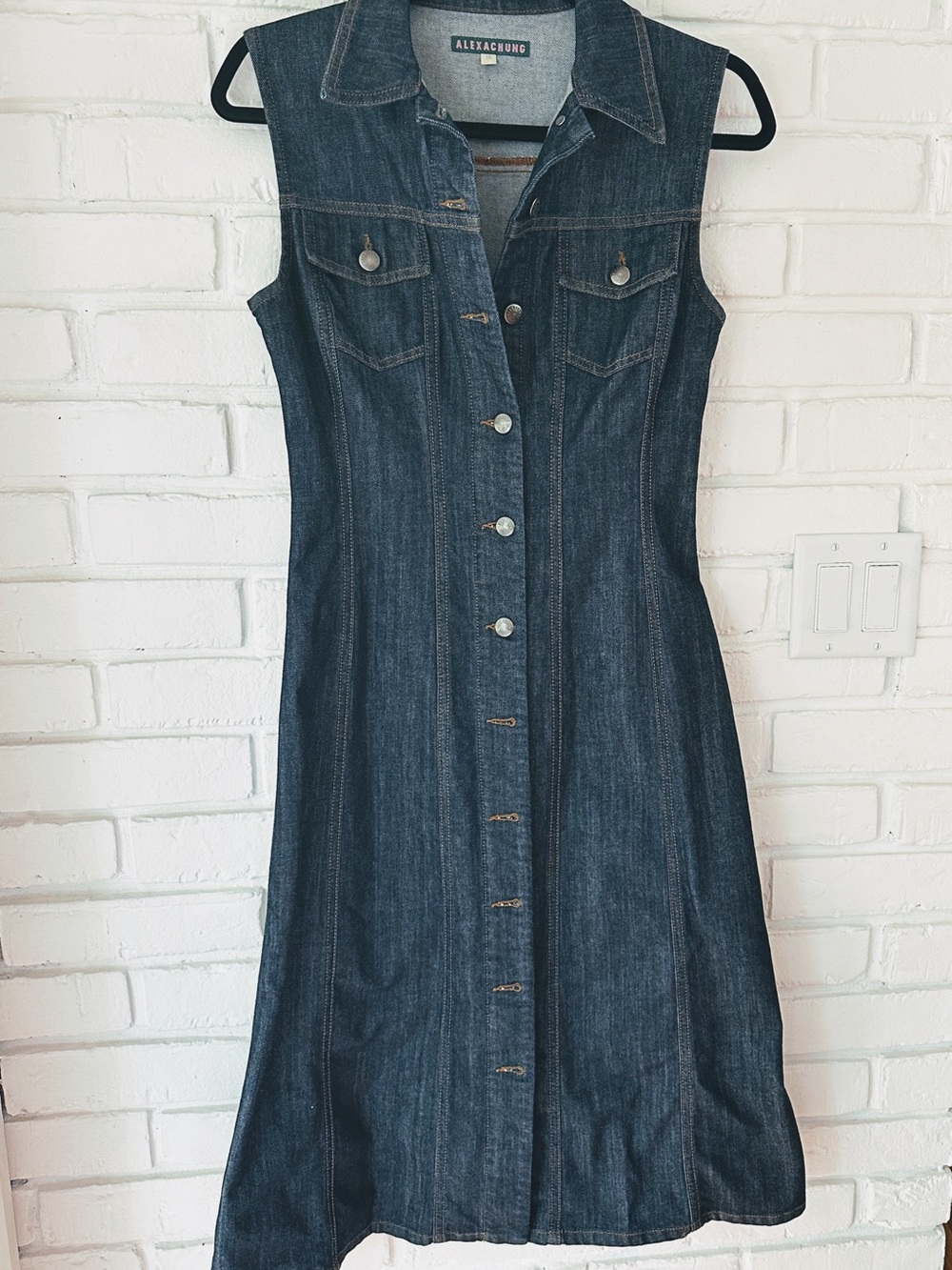 Alexachung Sleeveless Dark Blue Denim Dress